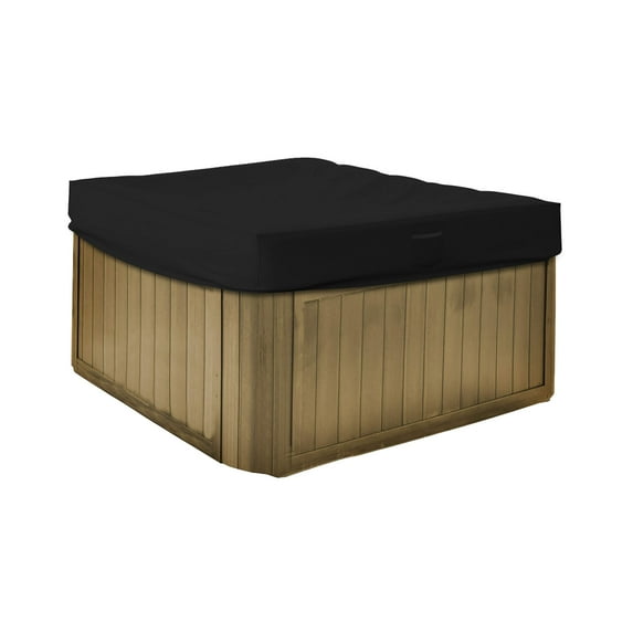 COVERS&ALL Hot Tub Cover 12 Oz Waterproof - 100% Weather Resistant Outdoor Square Spa Cover with Elastic for Snug Fit (14" H x 94" W x 94" D, Black)