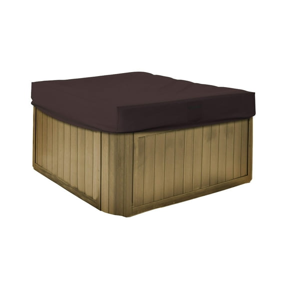COVERS&ALL Hot Tub Cover/Spa Cover 12 Oz Waterproof - 100% Weather Resistant Outdoor Square Spa Cover with Elastic for Snug Fit (14" H x 94" W x 94" D, Coffee)