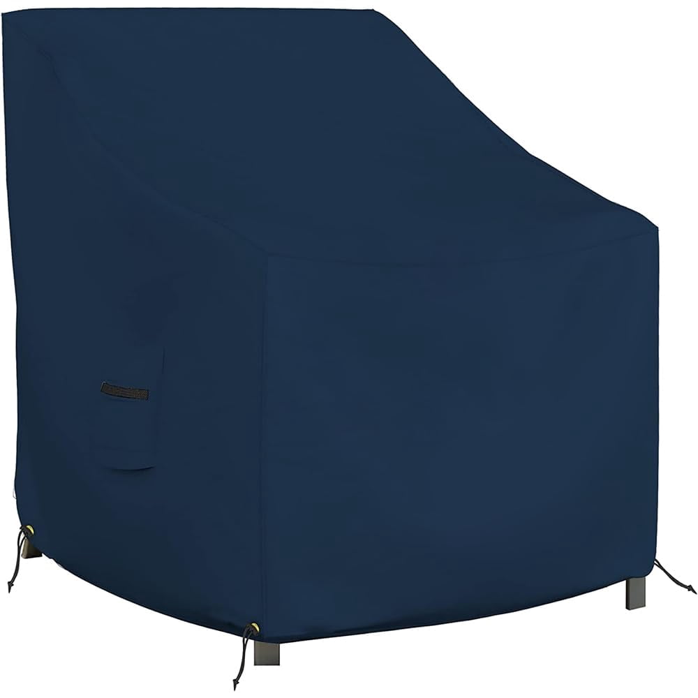 COVERS&ALL Outdoor Chair Cover, 12 Oz Waterproof UV & Weather Resistant Patio Furniture Sofa Cover for Outdoor Outside Seating Lawn Garden, with Air Vents & Drawstrings (36"W x 37"D x 36"H, Blue)