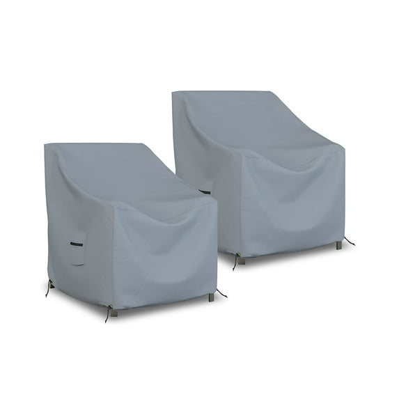Covers & All Outdoor Chair Cover 18 OZ Pack of 2 Waterproof - 100% Weather Resistant Customize cover Stackable /Patio Chair covers with Air Pocket & Drawstring for Snug Fit (29"L x 30"D x 36"H, Grey)