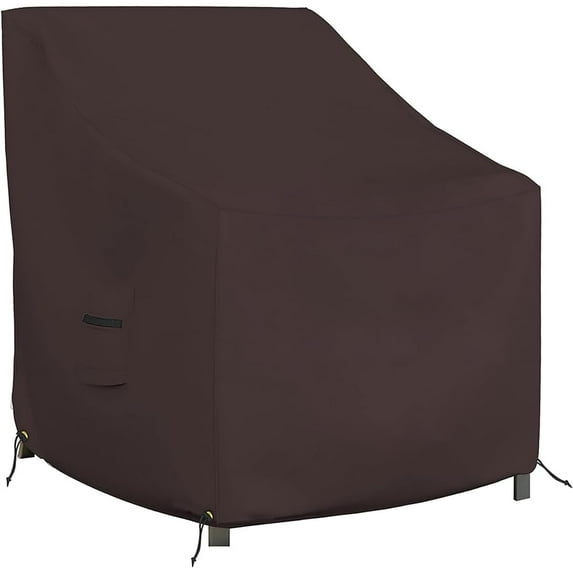 Covers & all Outdoor Chair Cover, 18 Oz Heavy Duty Waterproof UV & Weather Resistant Patio Cover for Outdoor Outside Seating Lawn Garden, Air Vents & Drawstrings (31" W x 35" D x 38" H, Coffee)