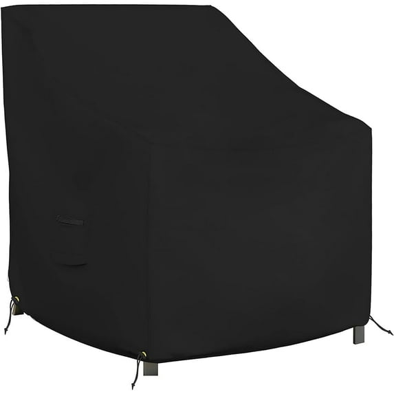 COVERS&ALL Outdoor Chair Covers, Made of 18 Oz Waterproof & UV-Resistant Cover Tuff Fabric, Suitable for Indoors/Outdoors (38"H x 35"D x 31"W, Black)
