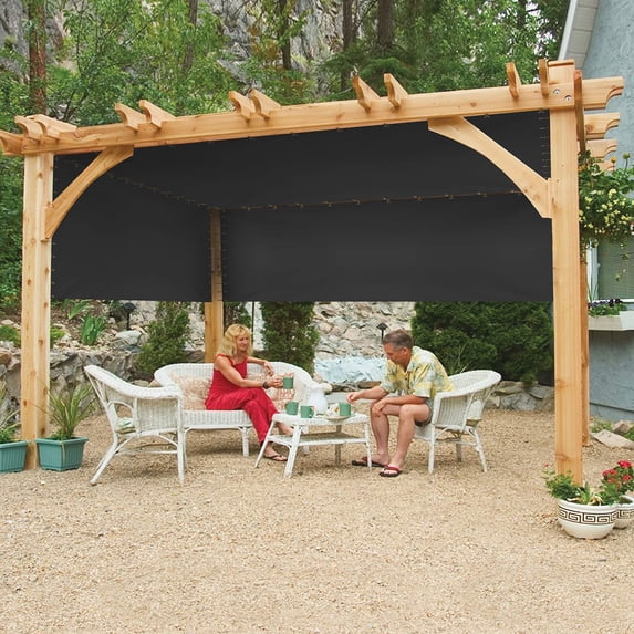 COVERS&ALL Outdoor Universal Replacement Shade Cover for Canopy Pergola 12 Oz - 100% Waterproof & Weather Resistant Pergola Cover for Patio Porch Deck Balcony with Grommets (4' H x 10' W, Black)