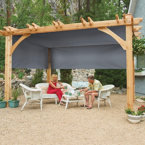COVERS&ALL Outdoor Universal Replacement Shade Cover for Canopy Pergola 12 Oz - 100% Waterproof & Weather Resistant Pergola Cover for Patio Porch Deck Balcony with Grommets (4' H x 7' W, Gray)