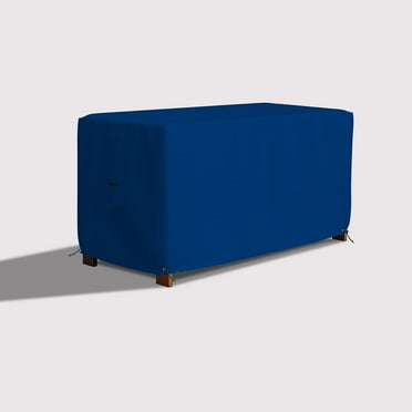 COVERS&ALL Patio Deck Box Cover - Heavy Duty 18 Oz Waterproof Outdoor Yard Cushion Storage Box Protection 100% Weather Resistant with Air Pockets and Drawstring. (44”W X 28”D x 24”H, Blue)
