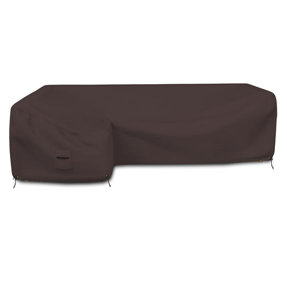 COVERS&ALL Patio Sectional Sofa Cover 12 Oz - 100% Waterproof & Weather Resistant PVC Coated 100" x 130" x 38" x 34" L Shape Sofa Cover for Indoor / Outdoor (Left Side, Coffee)