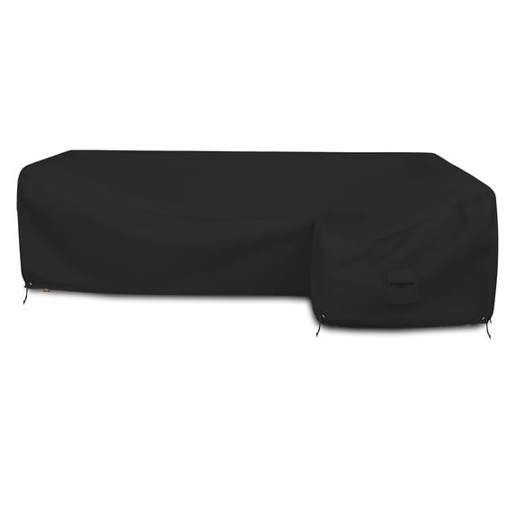 COVERS&ALL Patio Sectional Sofa Cover 12 Oz - 100% Waterproof & Weather Resistant PVC Coated 100" x 130" x 38" x 34" L Shape Sofa Cover for Indoor/Outdoor (Right Side, Black)