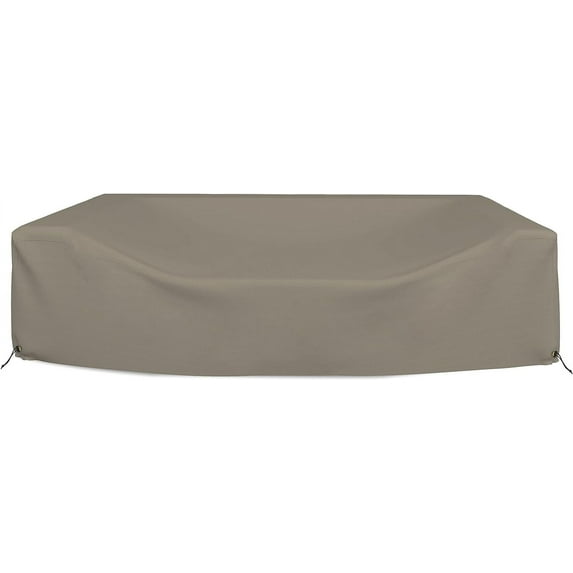 COVERS&ALL Patio Sectional Sofa Set Cover - Heavyduty 12 Oz. Waterproof, Durable Outdoor Furniture Table & Chair Set Cover with Airpockets & Drawstring (126" W x 126" D x 28" H, Beige)