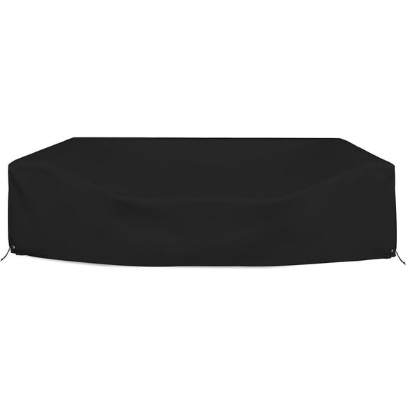 COVERS&ALL Patio Sectional Sofa Set Cover - Heavyduty 12 Oz. Waterproof, Durable Outdoor Furniture Table & Chair Set Cover with Airpockets & Drawstring (128''W x 63''D x 29''H, Black)