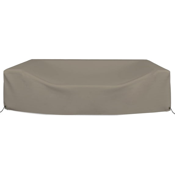 COVERS&ALL Patio Sectional Sofa Set Cover - Heavyduty 12 Oz. Waterproof, Durable Outdoor Furniture Table & Chair Set Cover with Airpockets & Drawstring (88" W x 62" D x 28" H, Beige)