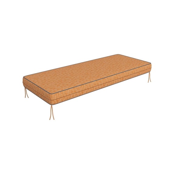 COVERS&ALL Rectangle Cushion Cover 600 D Patio Chair seat Cover Pack of 2 Water Resistant, Durable Polyester Fabric with Locking Zipper and Ties at Corners. (5" H X 59" W X 24" D, Des - 01)