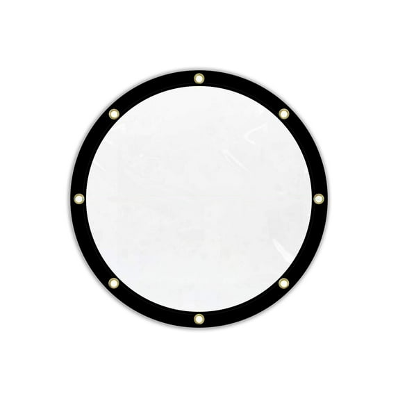 COVERS&ALL Round Clear Tarp, Heavy Duty Waterproof 18 Oz PVC 560 GSM 20 Mil UV & Weather Resistant, Trampoline Pool Barn Plastic Vinyl Cover for Greenhouse Covering with Grommets (Diameter 12 Feet)