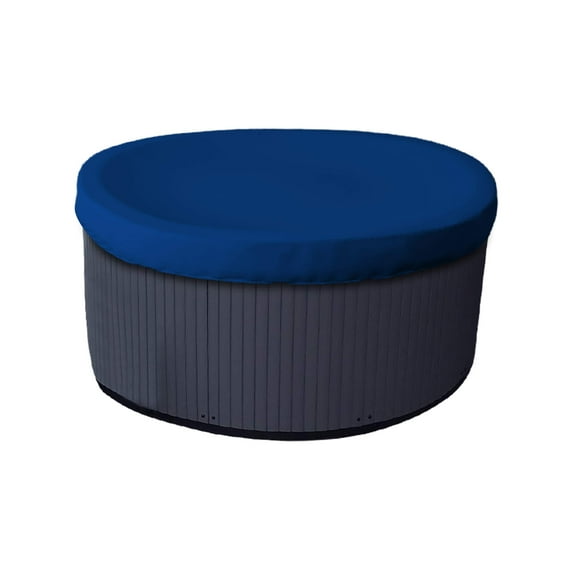 COVERS&ALL Round Hot Tub/Spa Cover 18 Oz Waterproof - 100% Weather Resistant Outdoor Round Spa Cover with Elastic for Snug Fit (80"(Dia) x 14"(H), Blue)