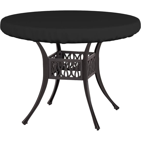 Covers&All Round Table Top Cover, 12 oz Waterproof & UV-resistant (41"Diameter x 4"H Inches, Black)
