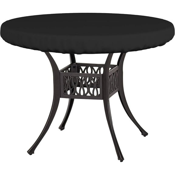 COVERS&ALL Round Table Top Cover, Made of 18 Oz Cover Tuff Waterproof & UV-Resistant Fabric, Suitable for Outdoor Usage (30" Dia x 4" H Inches, Black)