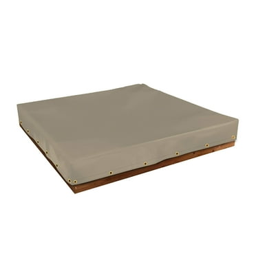 COVERS&ALL Sandbox Cover 12 Oz Waterproof - Sandpit Cover 100% Weather Resistant with Metal Grommets (Beige, 50" W x 50" D x 8" H)