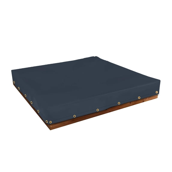 COVERS&ALL Sandbox Cover 12 Oz Waterproof - Sandpit Cover 100% Weather Resistant with Metal Grommets (Blue, 78" W x 78" D x 8" H)