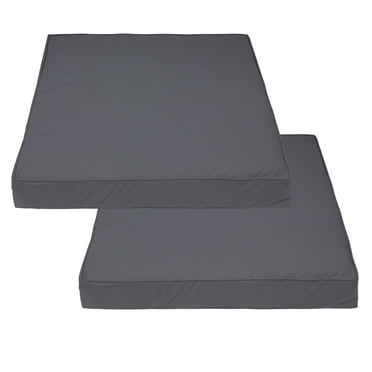 Covers&All Square Cushion Slipcover for Patio Couch Sofa Seats, UV & Water Resistant, Washable Outdoor All Weather, Cover only (Pack of 2) (32" W x 32" D x 4" Thick, Charcoal Gray)