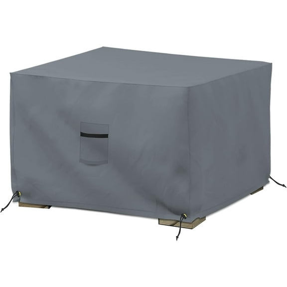 Covers&All Square Ottoman Cover, 12 oz Waterproof & UV-resistant(30"W x 30"D x 18"H, Gray)