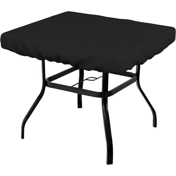 Covers & All Square Patio Table Top Cover, 24" x 24" x 6", Black