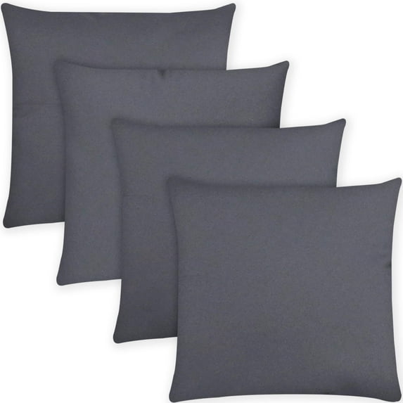 COVERS&ALL Square Throw Pillow Covers with Inserts, Decorative Covers with Cushions, Waterproof UV Resistant, Home Decor Office Travel Couch Sofa Universal uses (26"x26", Pack of 4, Charcoal Gray)