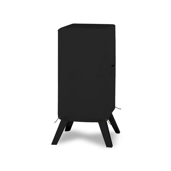 COVERS&ALL Vertical Square Electric Smoker Cover, 18 Oz Heavy Duty Waterproof UV & Weather Resistant Grill Cover, Outdoor Grill Protector with Air Vents & Drawstrings (23" W X 17" D X 33" H, Black)