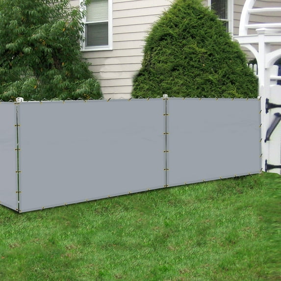COVERS&ALLPrivacy Screen Fence Heavy Duty with Grommets Waterproof 18 Oz - Custom Screen Fence UV & Weather Resistant for Outdoor Porch, Balcony, Garden, Backyard, Swimming Pool (4' x 20', Grey)