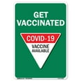thumbnail image 1 of COVID-19 Notice Sign - Get Vaccinated Covid-19 Vaccine Available  | Heavy-Gauge Aluminum Parking Sign | Protect Your Business, Municipality, Home & Colleagues | Made in the USA, 1 of 4