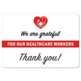 thumbnail image 1 of COVID-19 Notice Sign - We Are Grateful For Our Healthcare Workers | Peel And Stick Wall Graphic | Protect your Business, Class Room, Office & Interior Surroundings | Made in the USA, 1 of 5