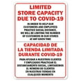 thumbnail image 1 of COVID-19 Notice Sign - Limited Store Capacity Due To COVID-19 Spanish | Plastic Sign | Protect Your Business, Municipality, Home & Colleagues | Made in the USA, 1 of 5