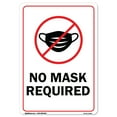 thumbnail image 1 of COVID-19 Notice Sign - No Mask Required | Heavy-Gauge Aluminum Parking Sign | Protect Your Business, Municipality, Home & Colleagues | Made in the USA, 1 of 4