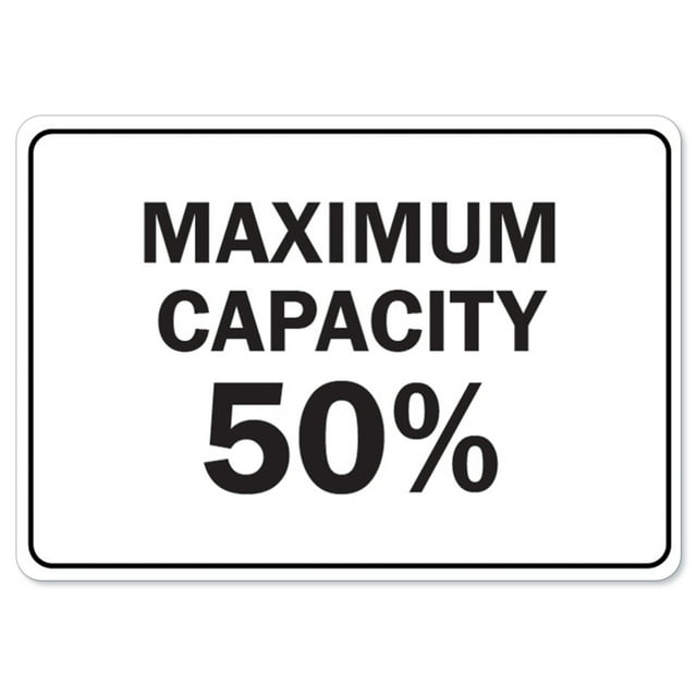 COVID-19 Notice Sign - Maximum Capacity 50% | Vinyl Decal | Protect Your Business, Municipality, Home & Colleagues | Made in the USA