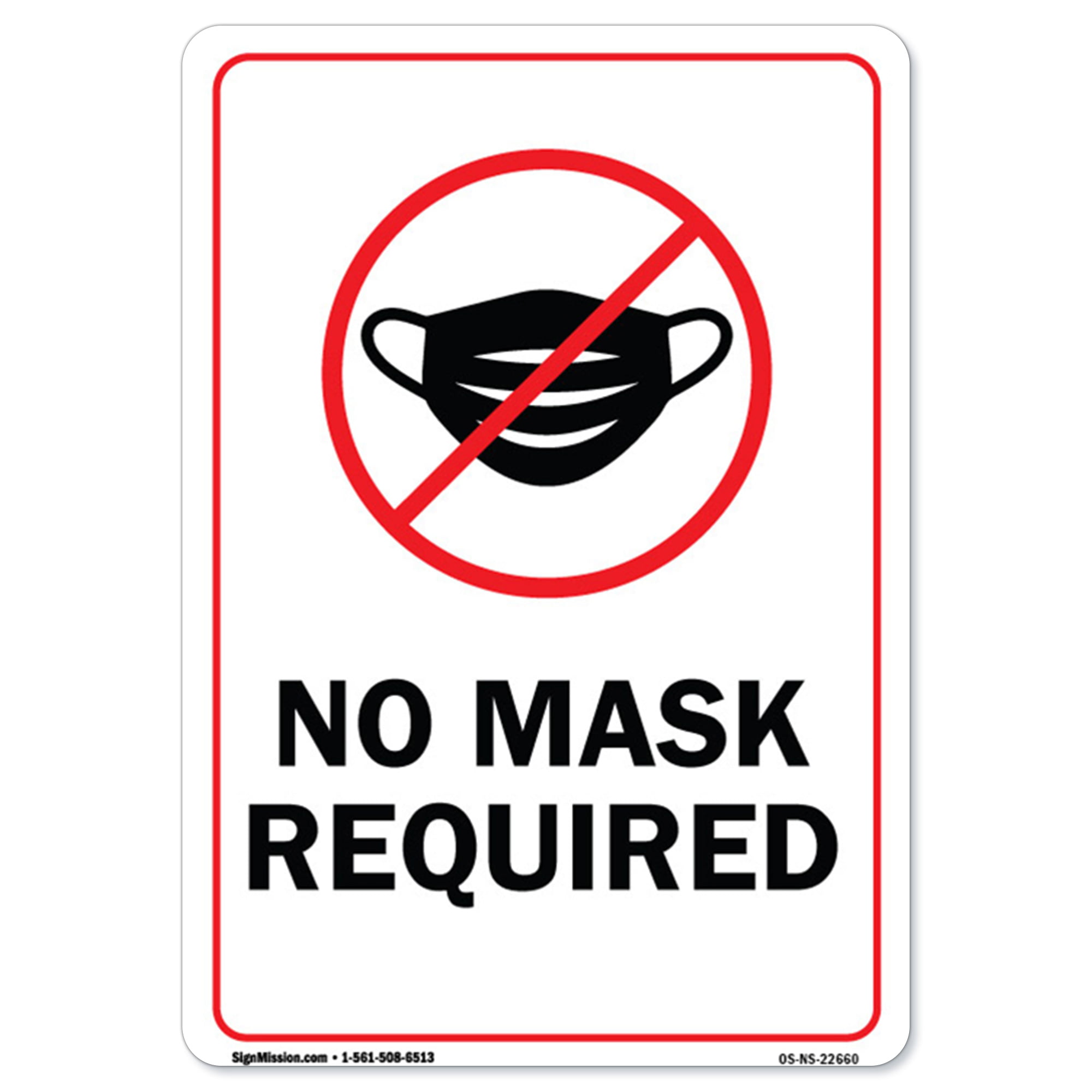 COVID-19 Notice Sign - No Mask Required, Heavy-Gauge Aluminum Parking Sign, Protect Your Business, Municipality, Home & Colleagues