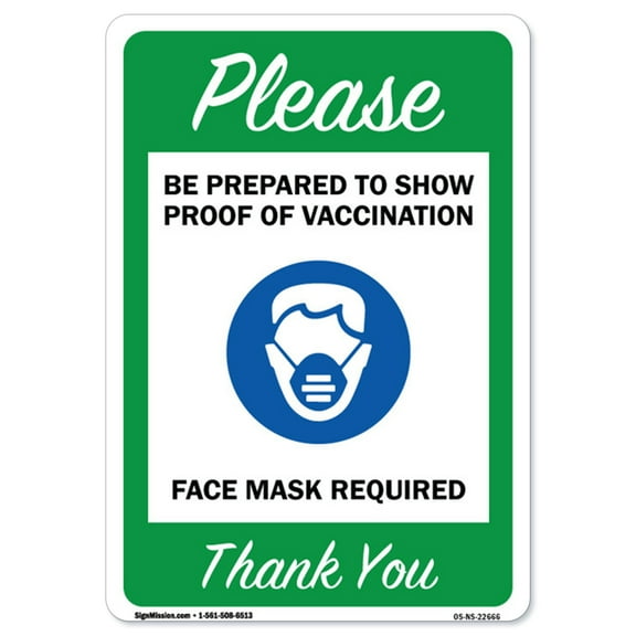 COVID-19 Notice Sign - Please Be Prepared to Show Proof of Vaccination | Peel And Stick Wall Graphic | Protect Your Business, Municipality, Home & Colleagues | Made in the USA