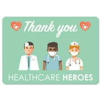COVID-19 Notice Sign - Thank You Healthcare Heroes 2 | Vinyl Decal | Protect Your Business, Municipality, Home & Colleagues | Made in the USA