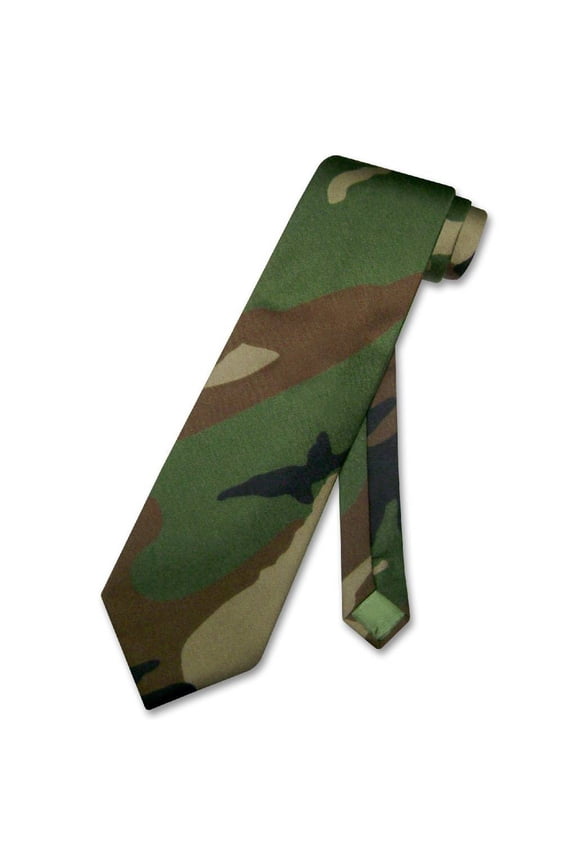 Men's Dark Green Army Camouflage NeckTie Military Neck Tie