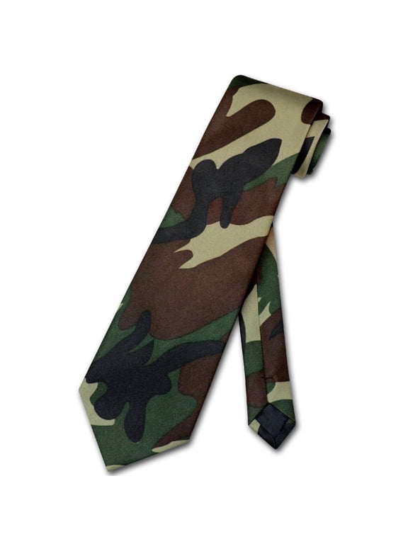 Men's Green Army Camouflage NeckTie Military Neck Tie
