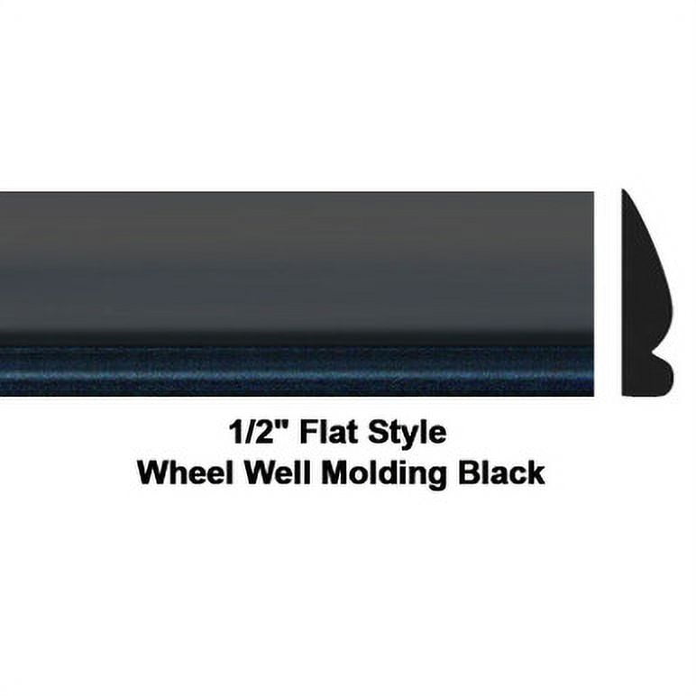 COW 37943, 1/2 x 20', Flat Style, Black, Wheel Well Molding