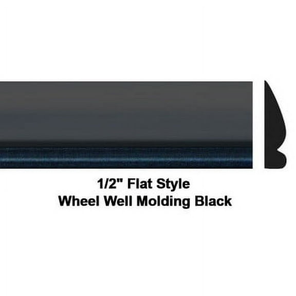 COW 37-943, 1/2 x 20', Flat Style, Black, Wheel Well Molding