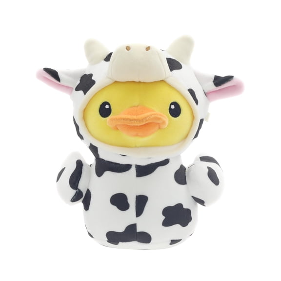 6.5" Quackerz Duck Plush in Cow Onesie