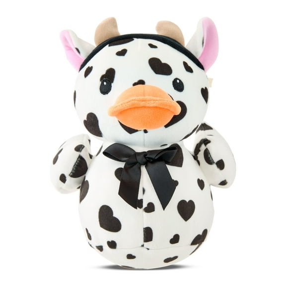 Cow Duck Plush, Black and White, 8", Valentine's Day by Way To Celebrate