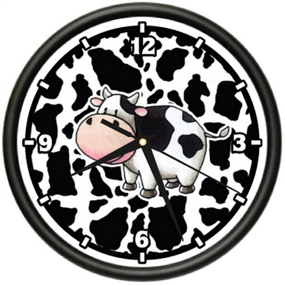 COW Wall Clock print collector kitchen home hide gift