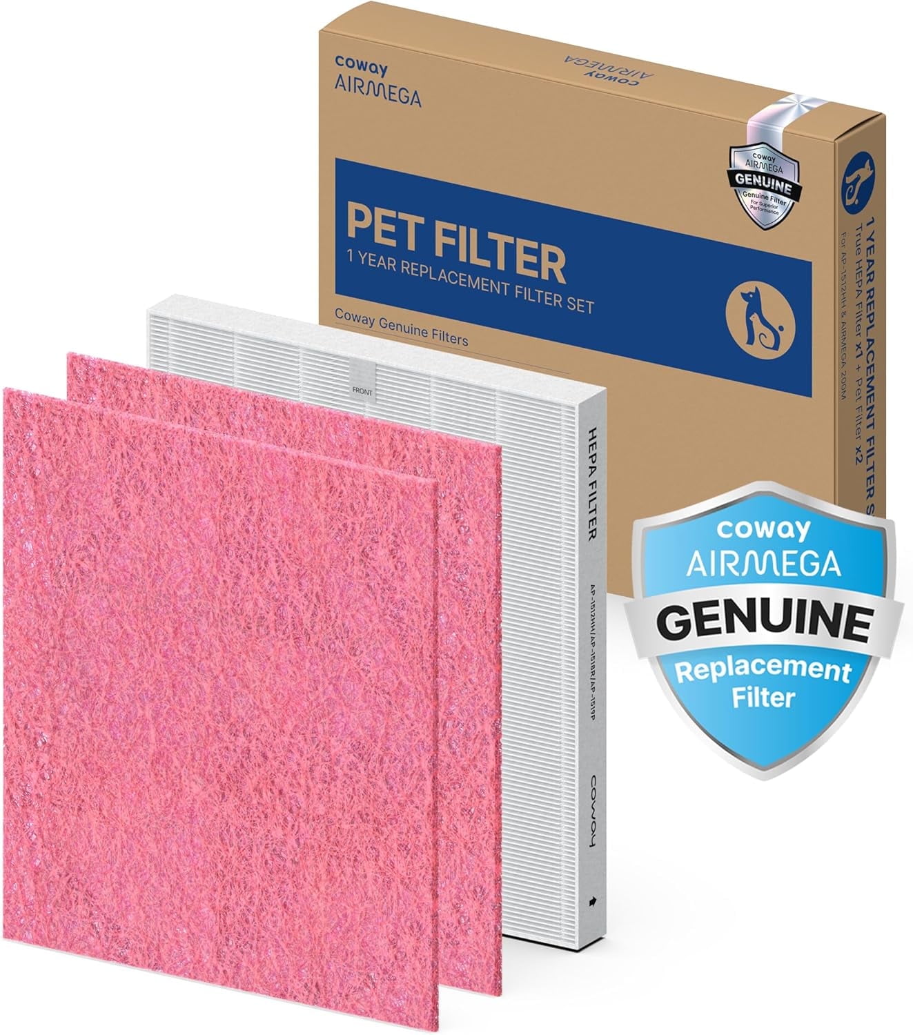 Coway Airmega AP-1512HH and 200M Air Purifier Filter, 2 Pet Odor ...