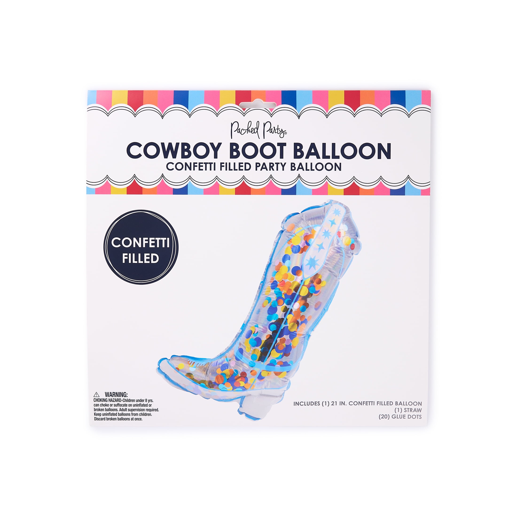 Packed Party Boot Scoot'n Multicolor Party Balloon