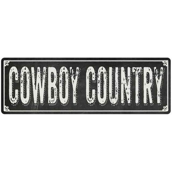 COWBOY COUNTRY Shabby Chic Black Chalkboard Metal Sign 6x18 Decor 206180050056