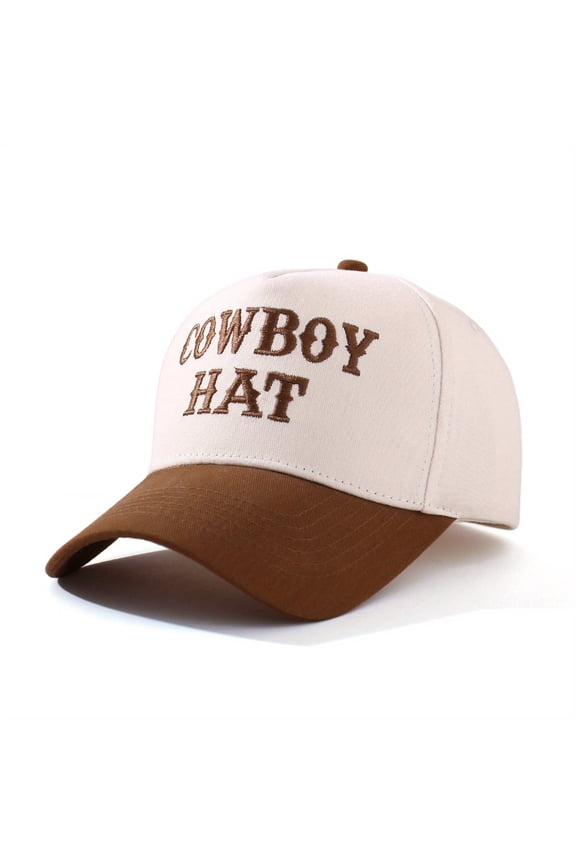 COWBOY HAT Embroidered Patchwork Trucker Cap | Adjustable Unisex Snapback, Western Essential