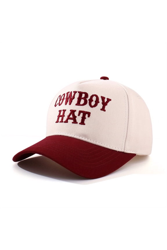 COWBOY HAT Embroidered Patchwork Trucker Cap | Adjustable Unisex Snapback, Western Essential
