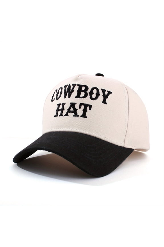 COWBOY HAT Embroidered Patchwork Trucker Cap | Adjustable Unisex Snapback, Western Essential