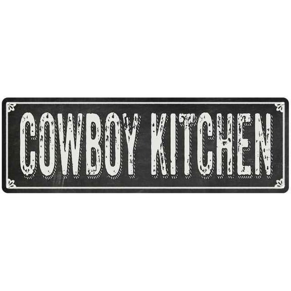 COWBOY KITCHEN Shabby Chic Black Chalkboard Metal Sign 6x18 Decor 106180050057