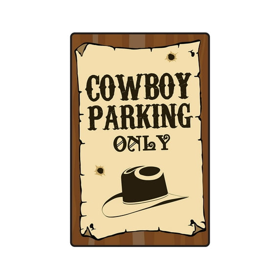 COWBOY PARKING ONLY Aluminum Sign western redneck country spurs hat | Indoor/Outdoor | 14" Tall
